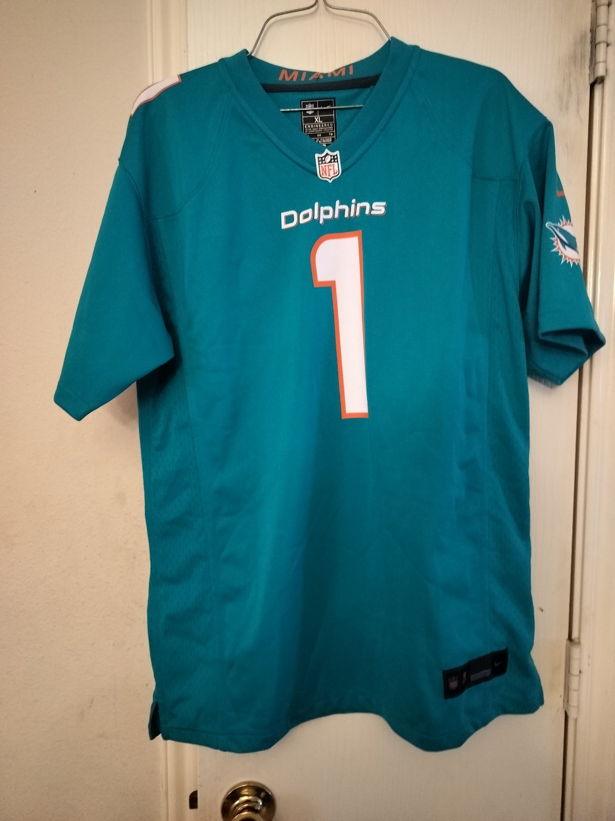 Miami Dolphins #1 Tua Tagovailoa Nike Official NFL Football Jersey Youth XL