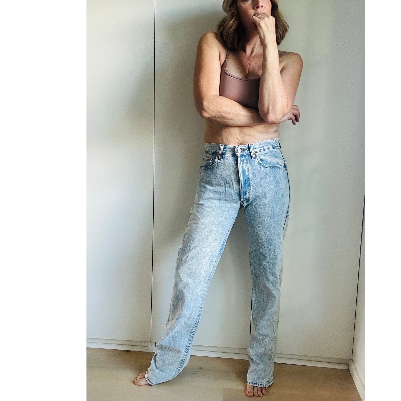 Vintage Levi's 501 Acid Wash Denim Jeans Made USA Size 32 x 35 Straight Leg