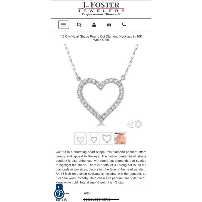 Heart Shape Diamond Necklace