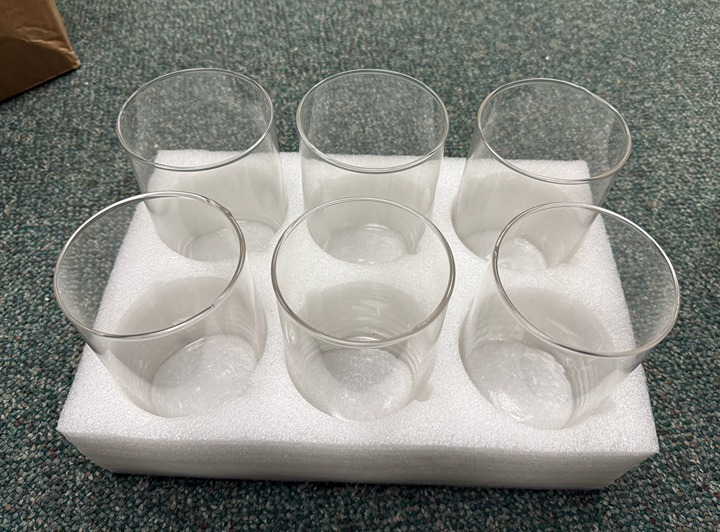 6pk Cylinder Vases - 6 Wx8 H, Clear Glass Container Terrarium Candle Holder