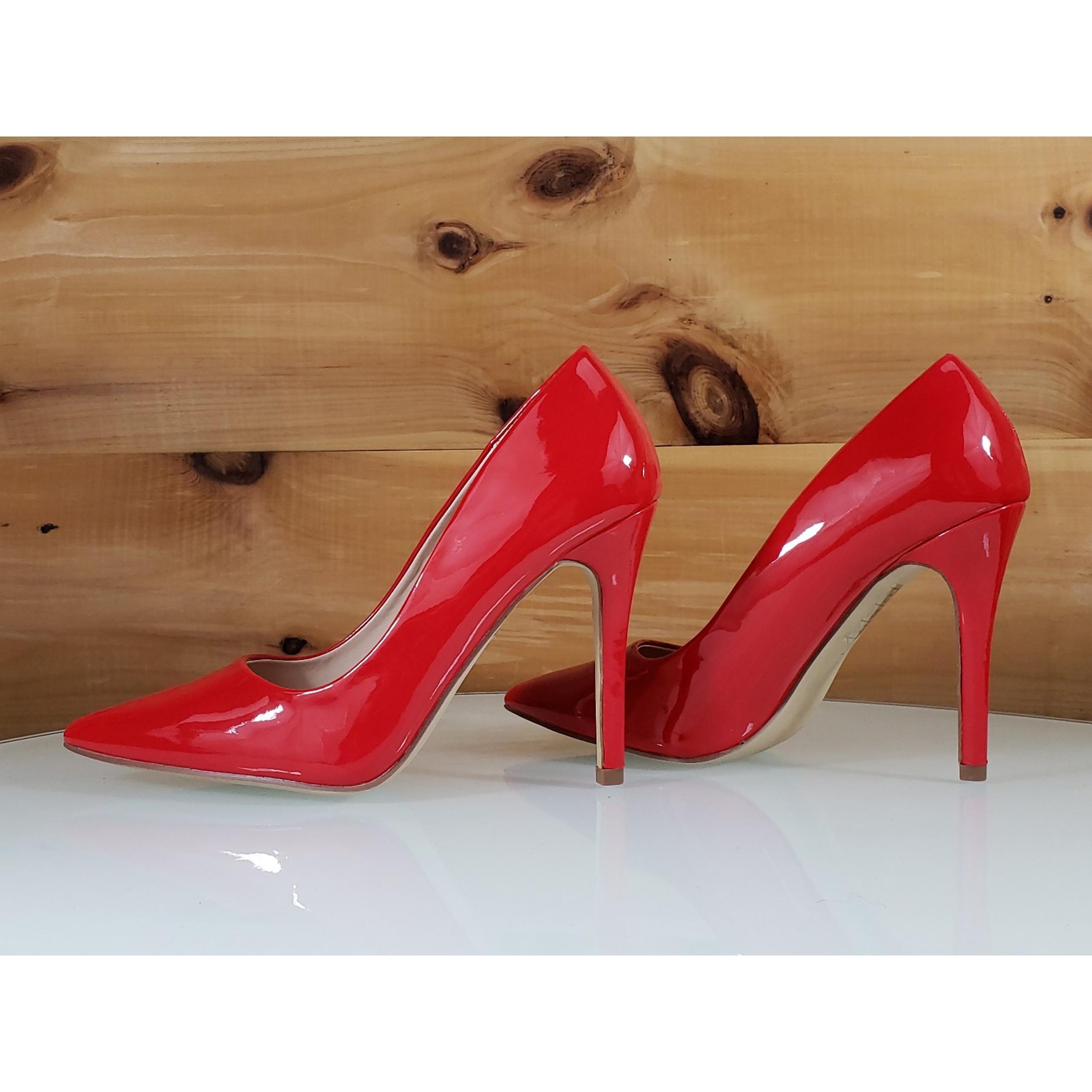 Red Cherry Gigi Red Patent Pointy Toe Pump Shoe 4" Stiletto High Heels