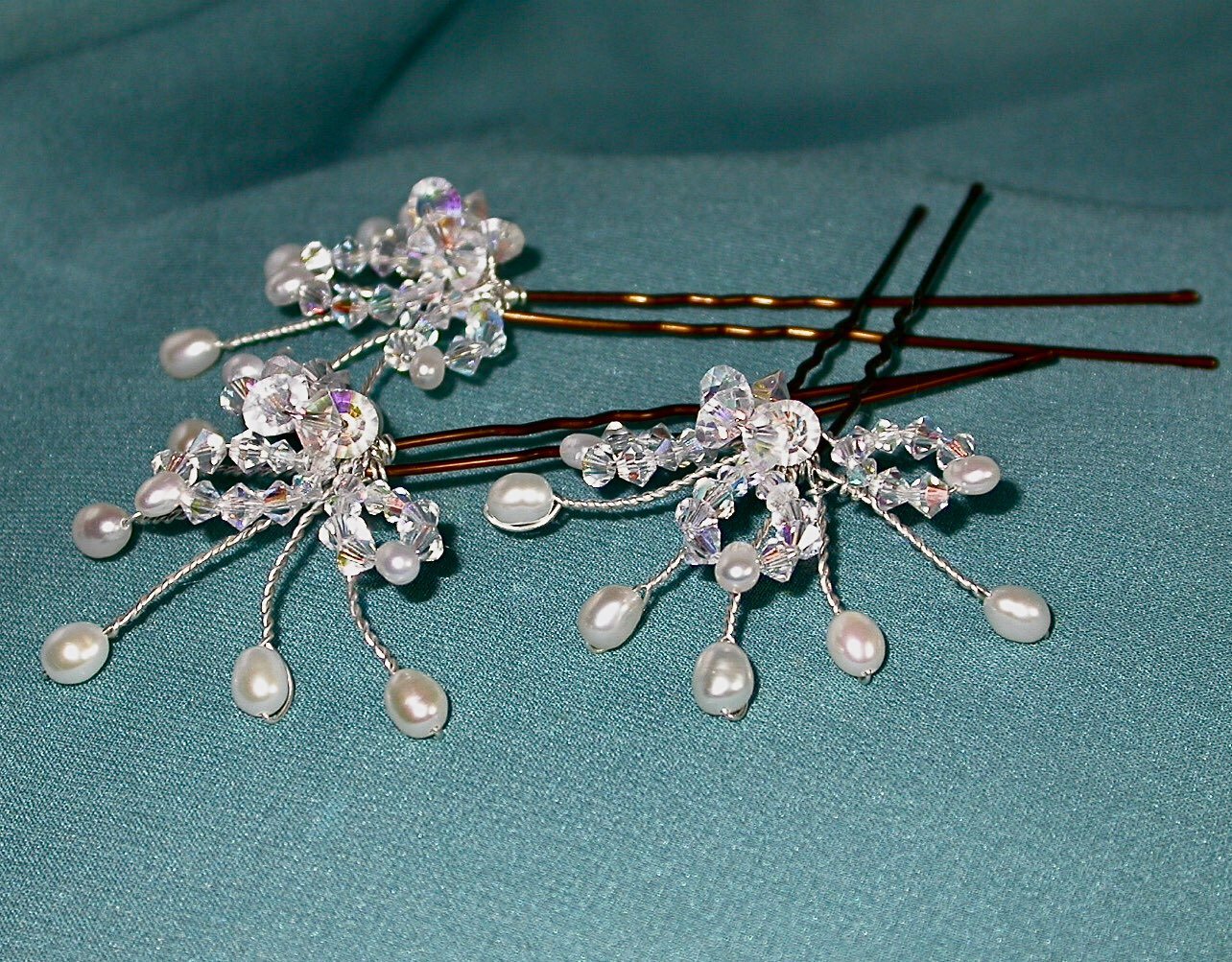 Swarovski Crystal Bridal hairpin set