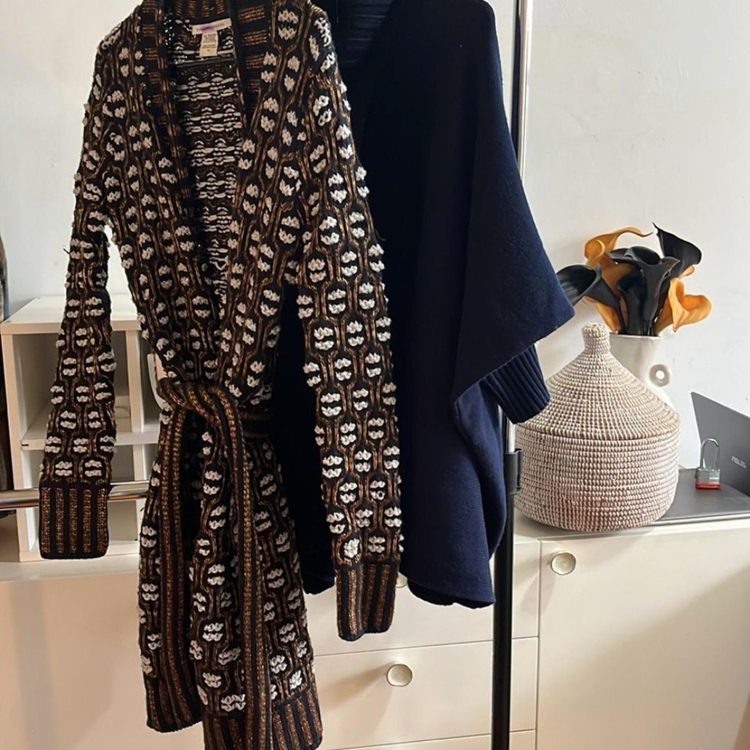 Diane Von Furstenberg Bundle Medium Patterned Knit Cardigan / turtleneck medium
