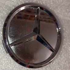 1 Slightly used Mercedes Benz 2pc chromed center cap