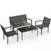 4 Pieces Outdoor Furniture Set Patio Textilene Steel Conversation Set