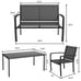 4 Pieces Outdoor Furniture Set Patio Textilene Steel Conversation Set
