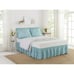 Pioneer Woman Bedskirt and Sham Set Washy Trellis Cotton 3 Piece Blue Green New