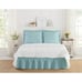 Pioneer Woman Bedskirt and Sham Set Washy Trellis Cotton 3 Piece Blue Green New