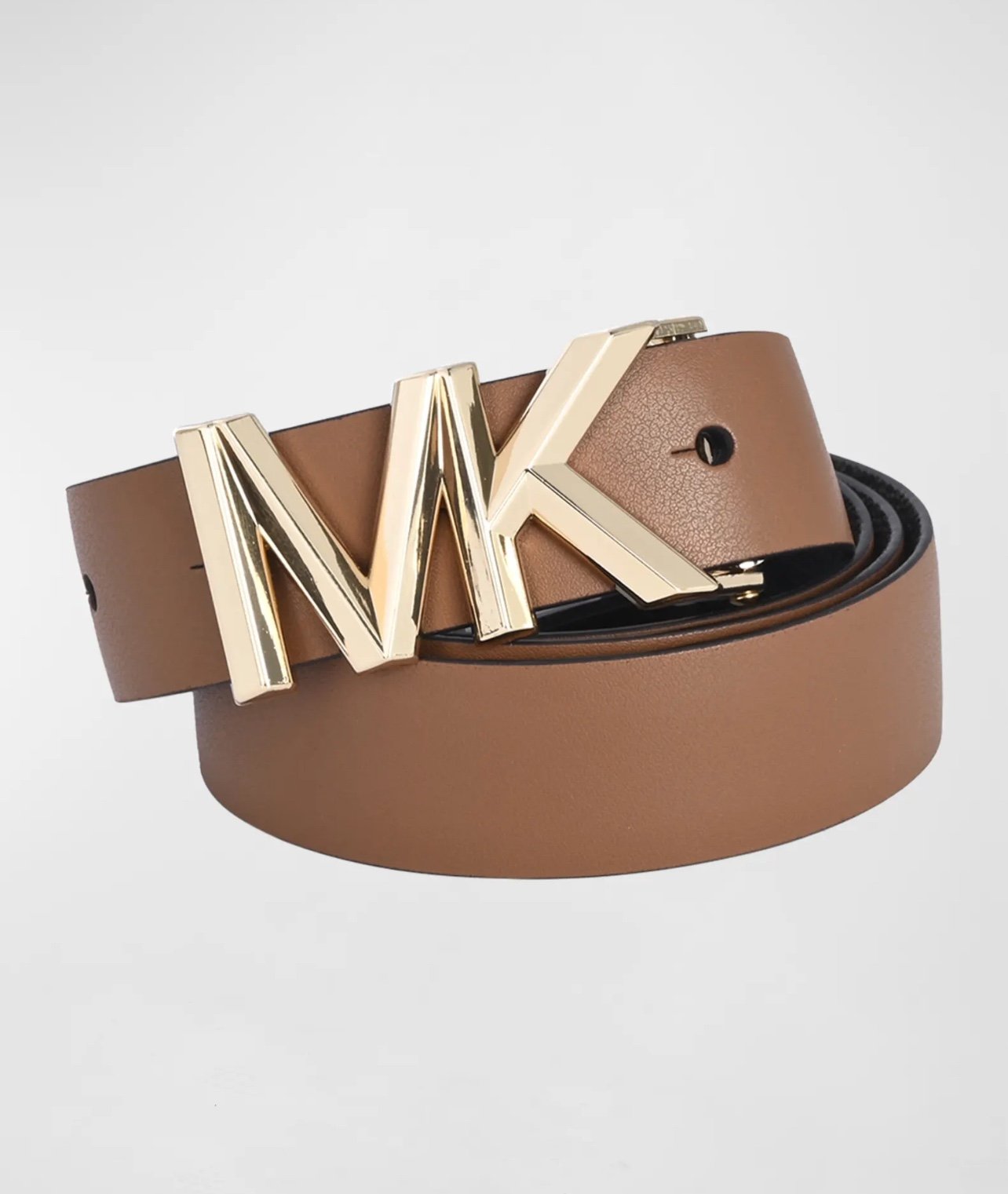 NEW MICHAEL KORS Reversible Gold MK Logo Brown/Pink M/L