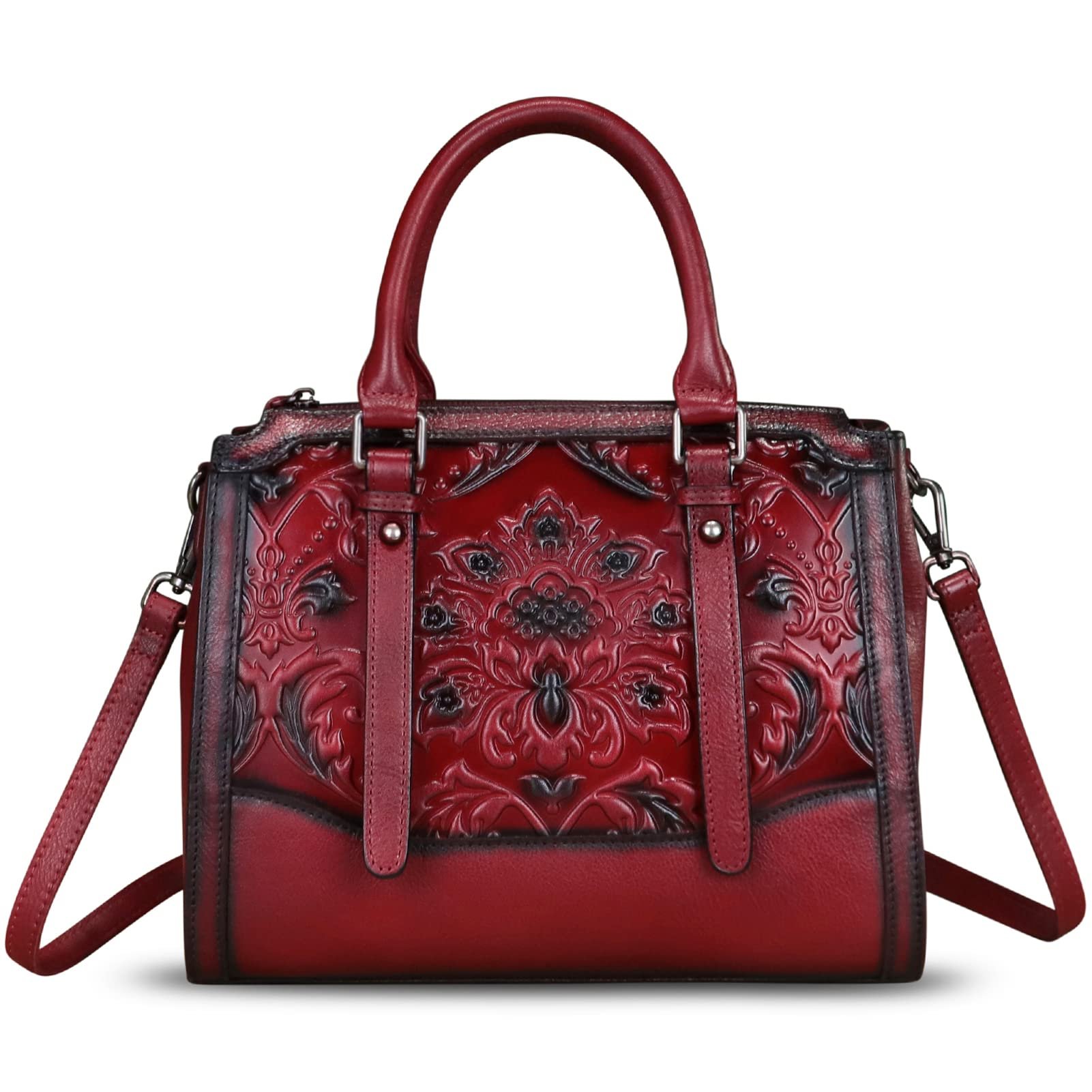 S Durable Compact Floral Crossbody Satchel Canvas Messenger Bag Multi