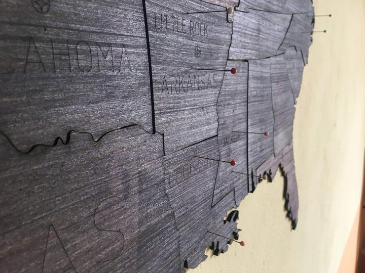 USA Wooden Map, traveler map, decaration