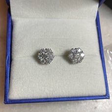 Moissanite Cluster Stud Earrings