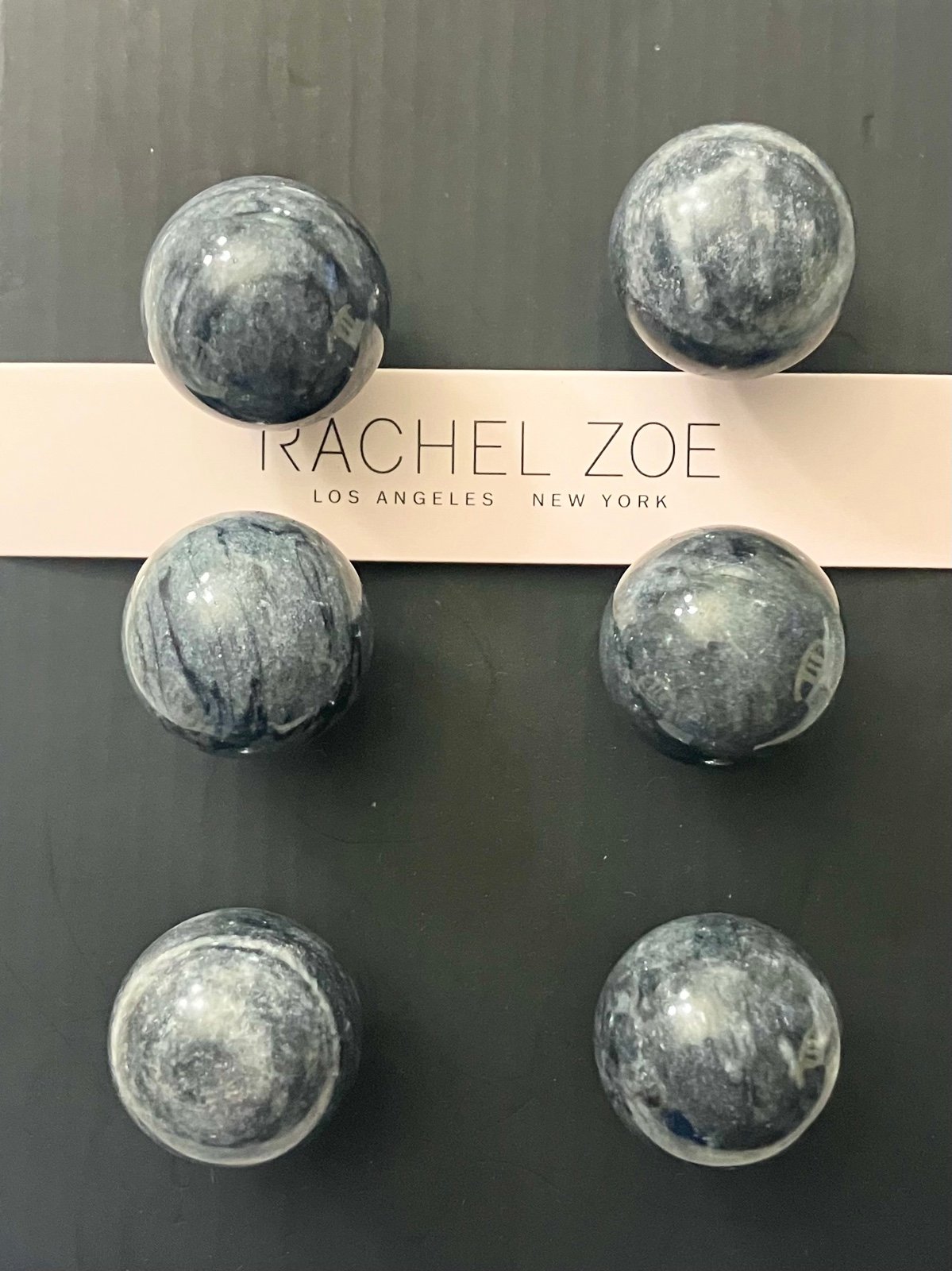 Rachel Zoe Black Marble Accent Knobs new