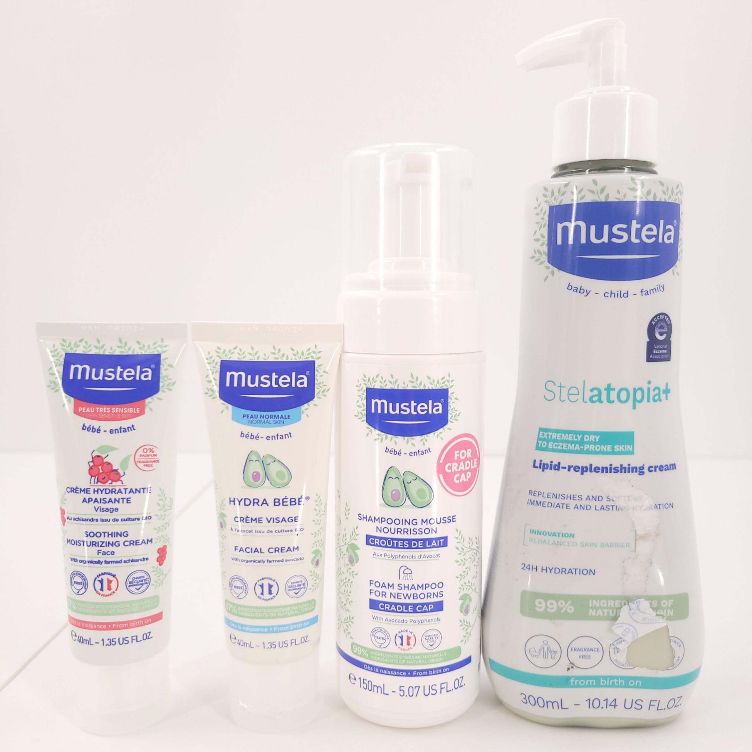 Mustela Lot of 4 Stelatopia+ Cream Shampooing Mousse Soothing & Facial Cream