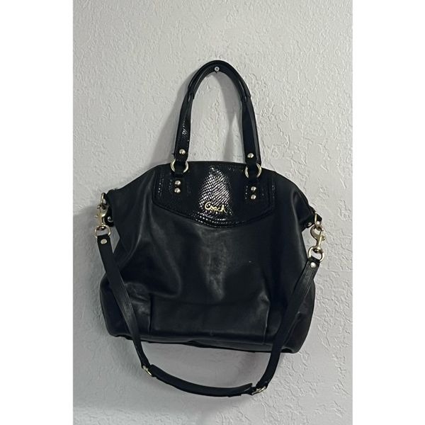 Coach Ashley North South Exotic Leather Satchel shoulder bag purse