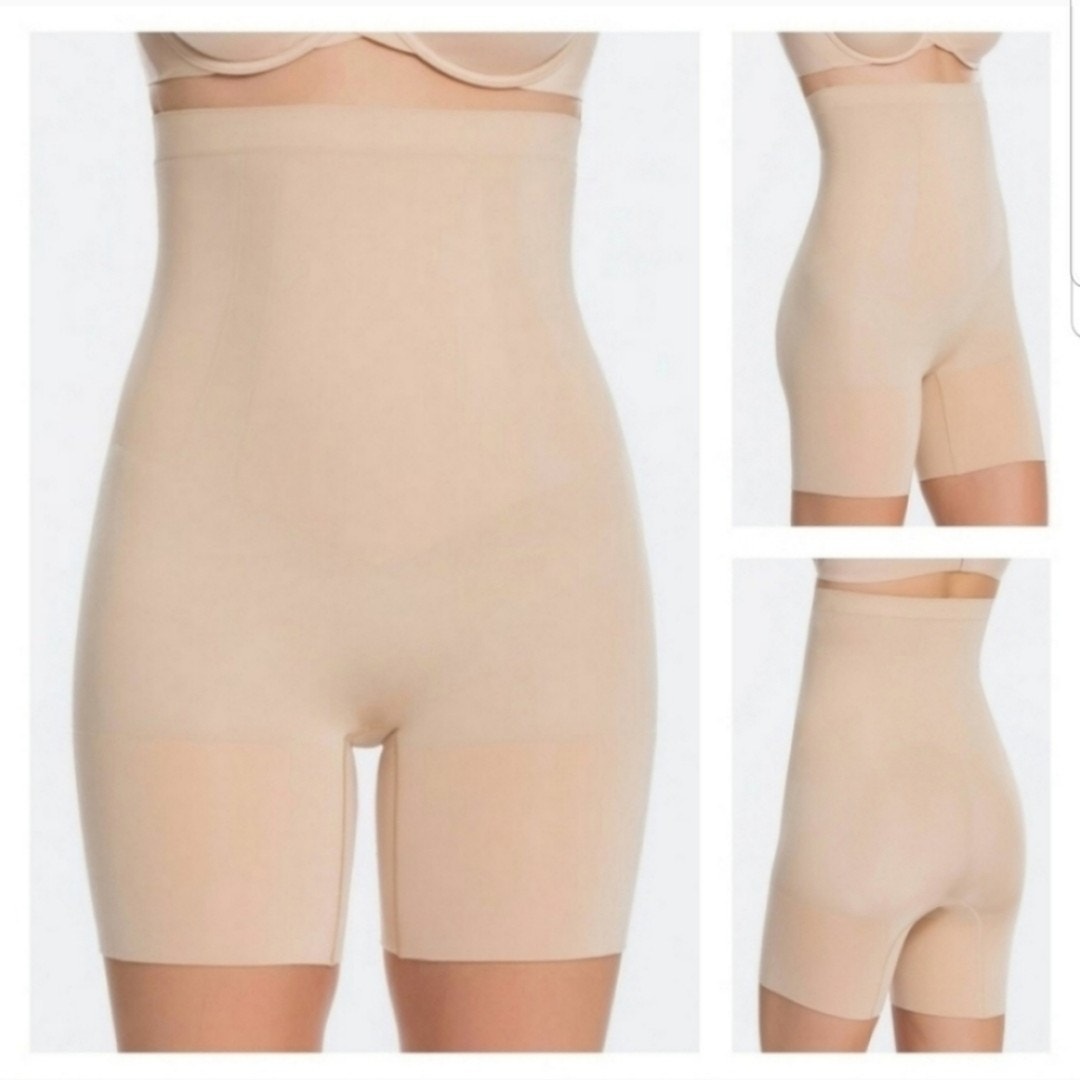 SPANX OnCore High-Waisted Mid-Thigh Short in Nude size Small 37984
