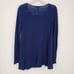 Eileen Fisher Tunic Sweater XS High Low Mohair Blend Long Sleeve Semi Sheer Blue