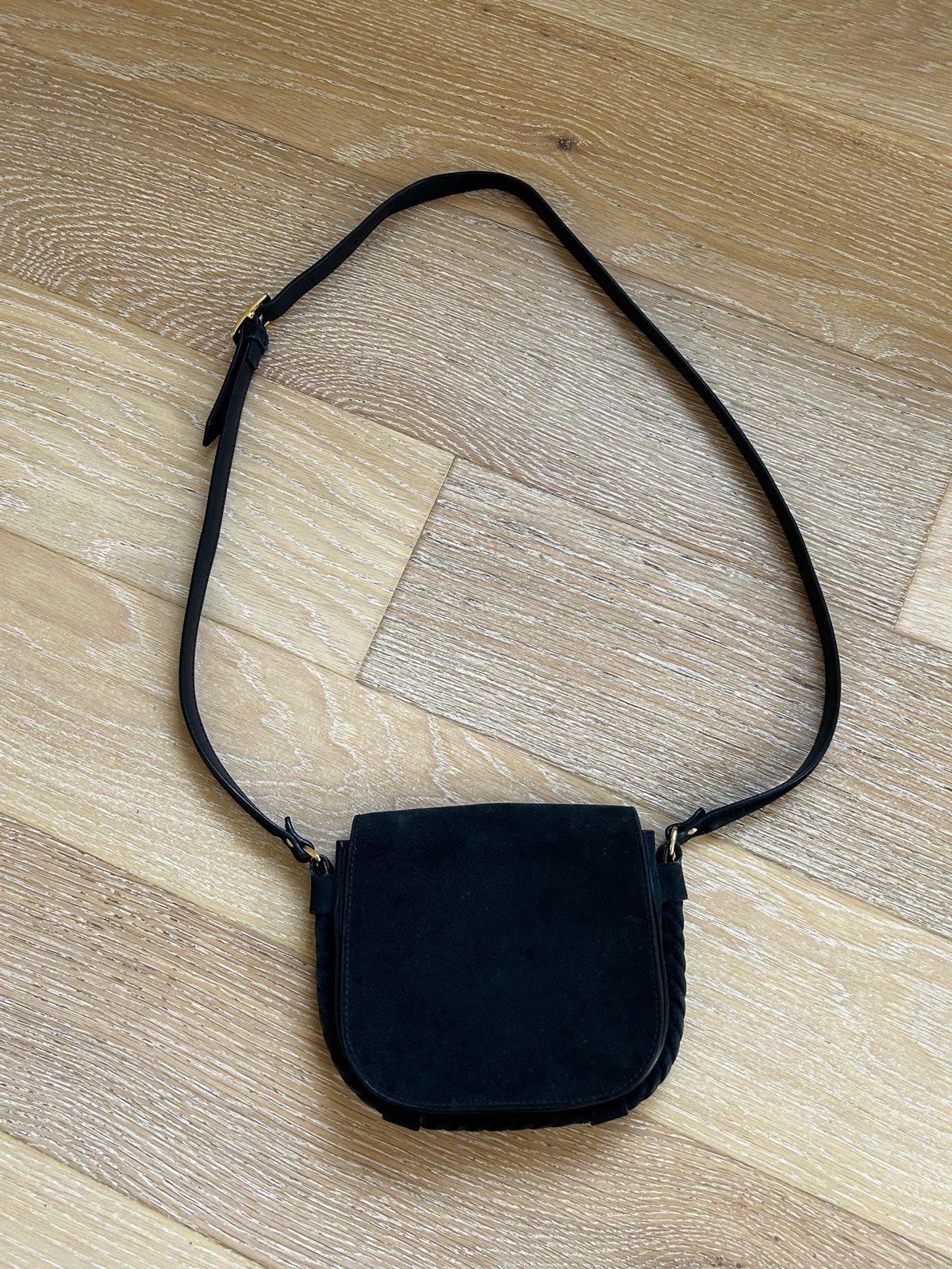 Jenni Kayne Small Suede Saddle Bag, Navy, Crossbody, 745