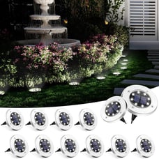 8 LED Solar Ground Lights Lights Outdoor Waterproof 12 Pack