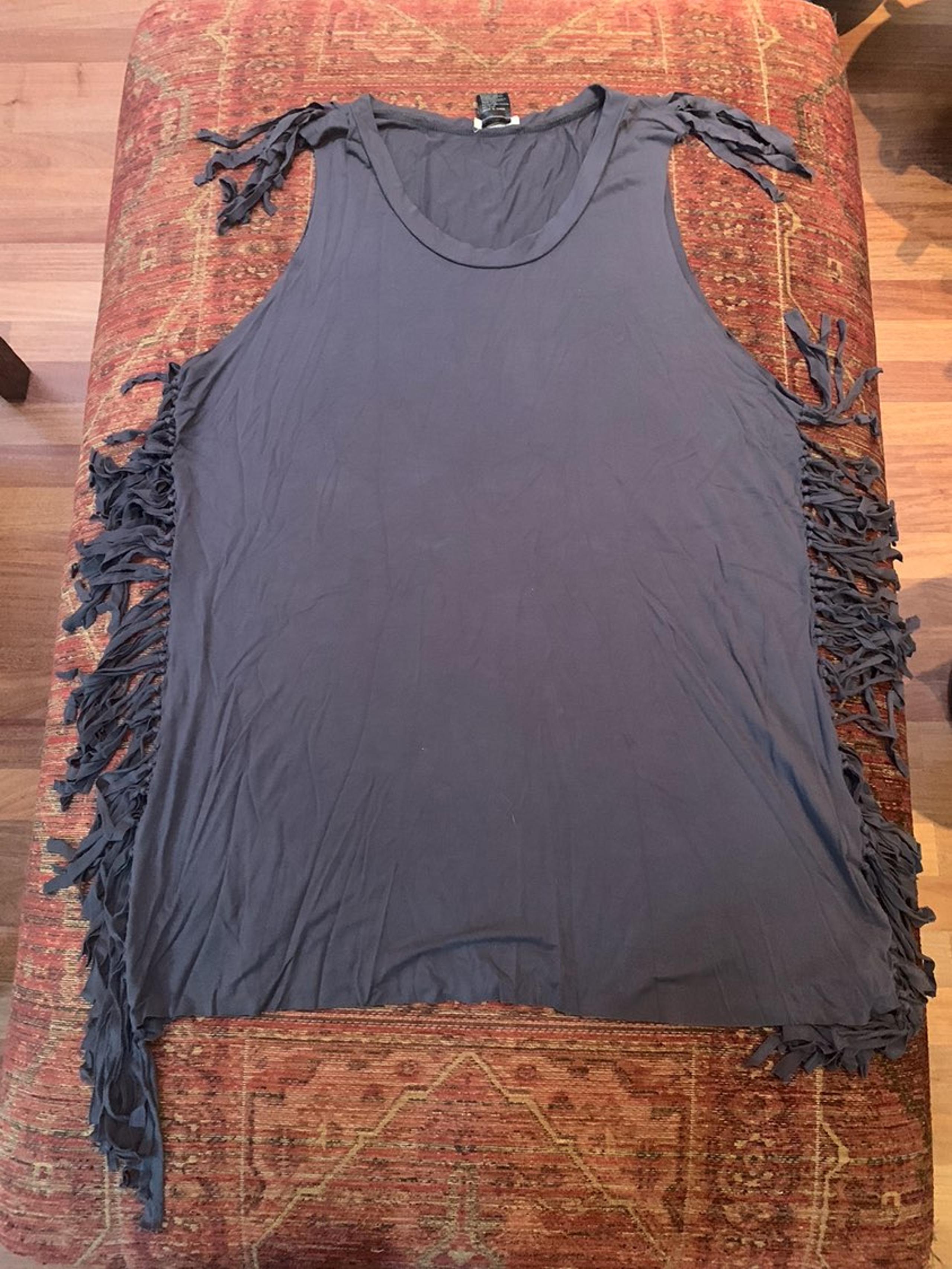 dark grey fringe tank