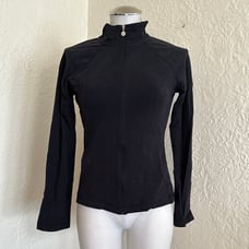 Beyond Yoga Spacedye on the Go Black Zip-Up Running Jacket Small Pilates