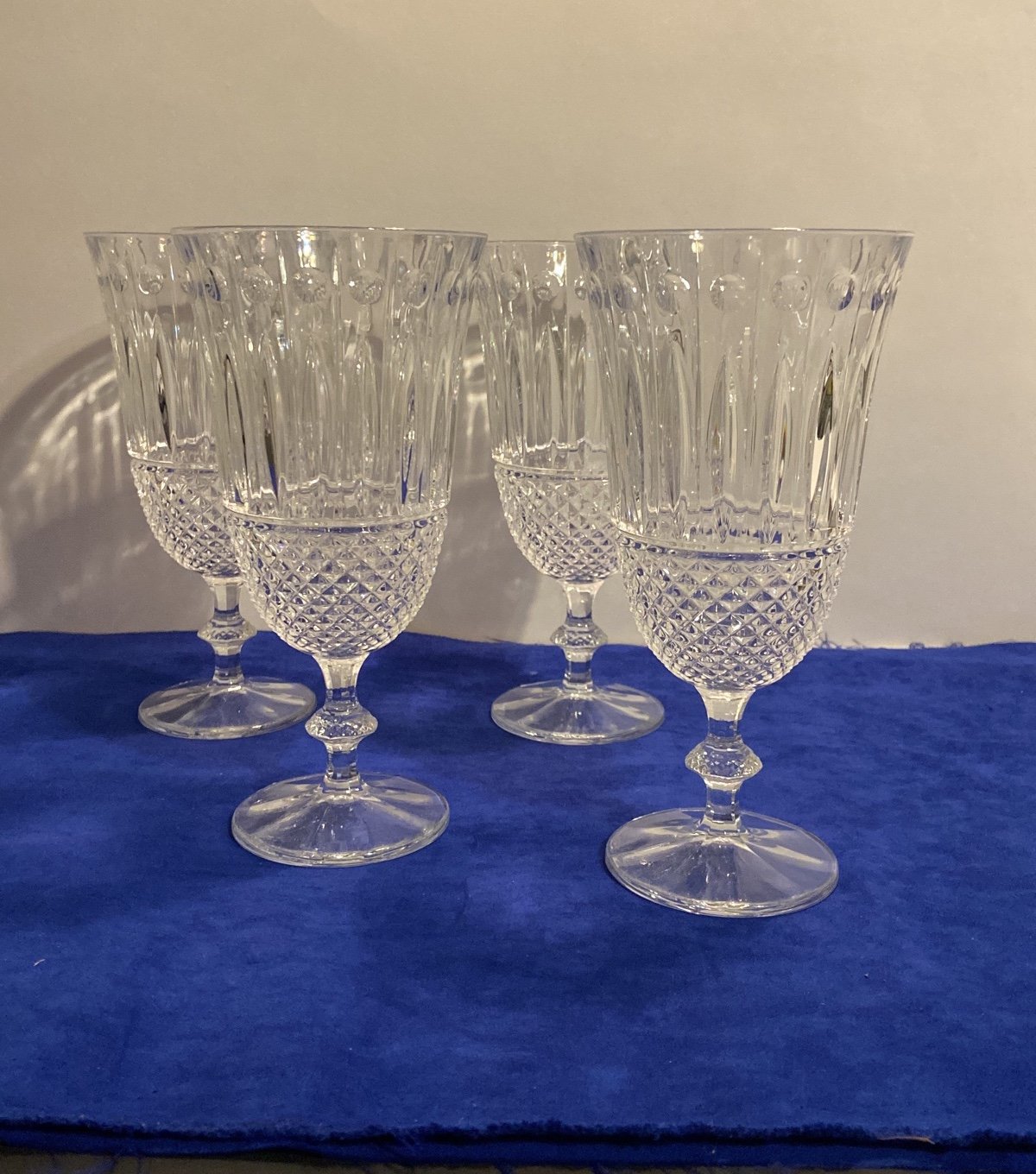 Shannon Hand Cut Crystal Goblets lot of 4