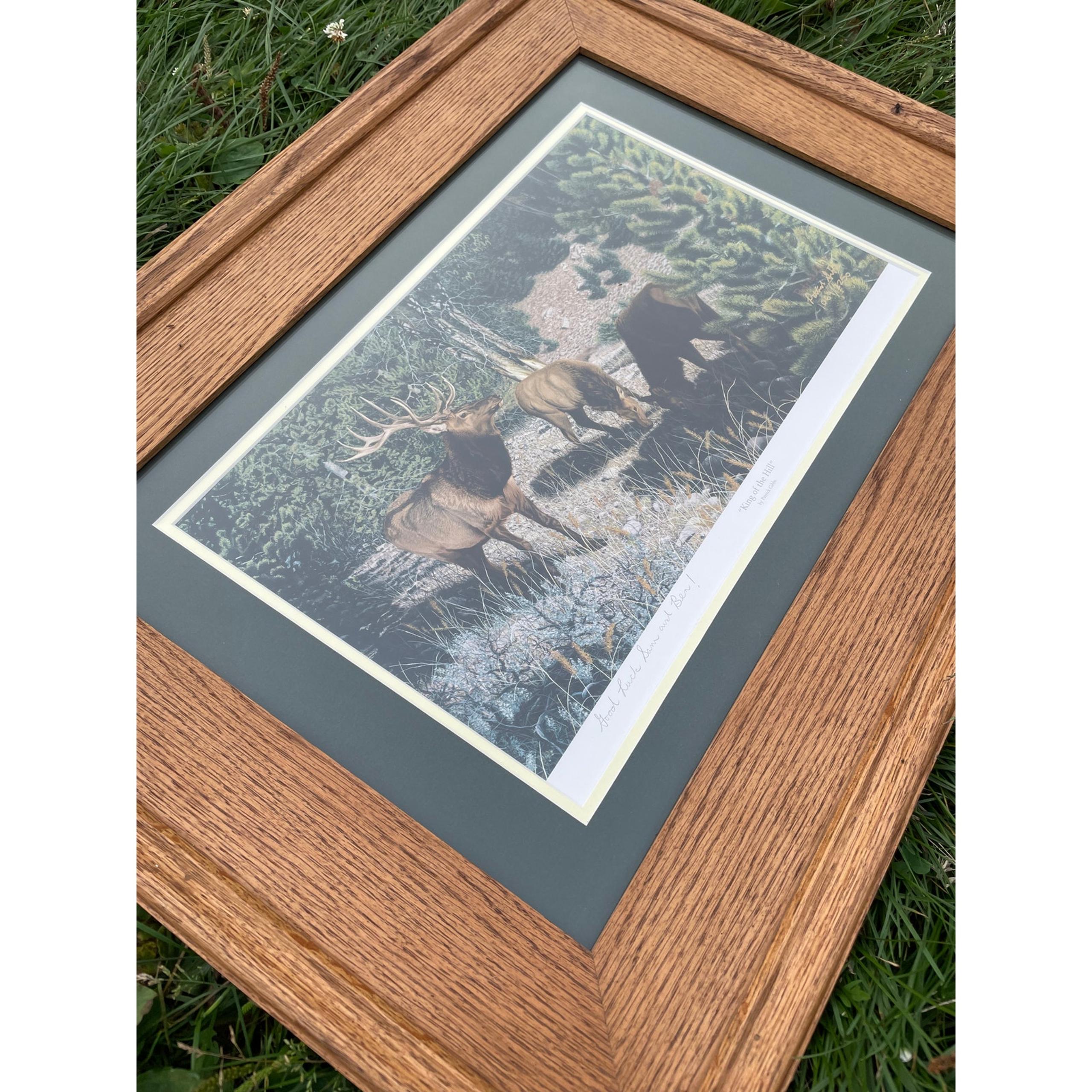 Vintage Signed Framed and Matted Print Patrick Gibbs Hunting “King of the Hill”