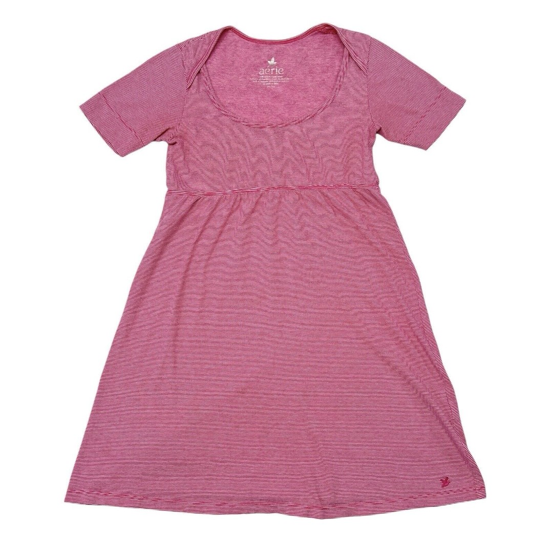 Vintage Y2K Aerie Babydoll Dress Size Medium Pink Short Sleeve Casual Summer