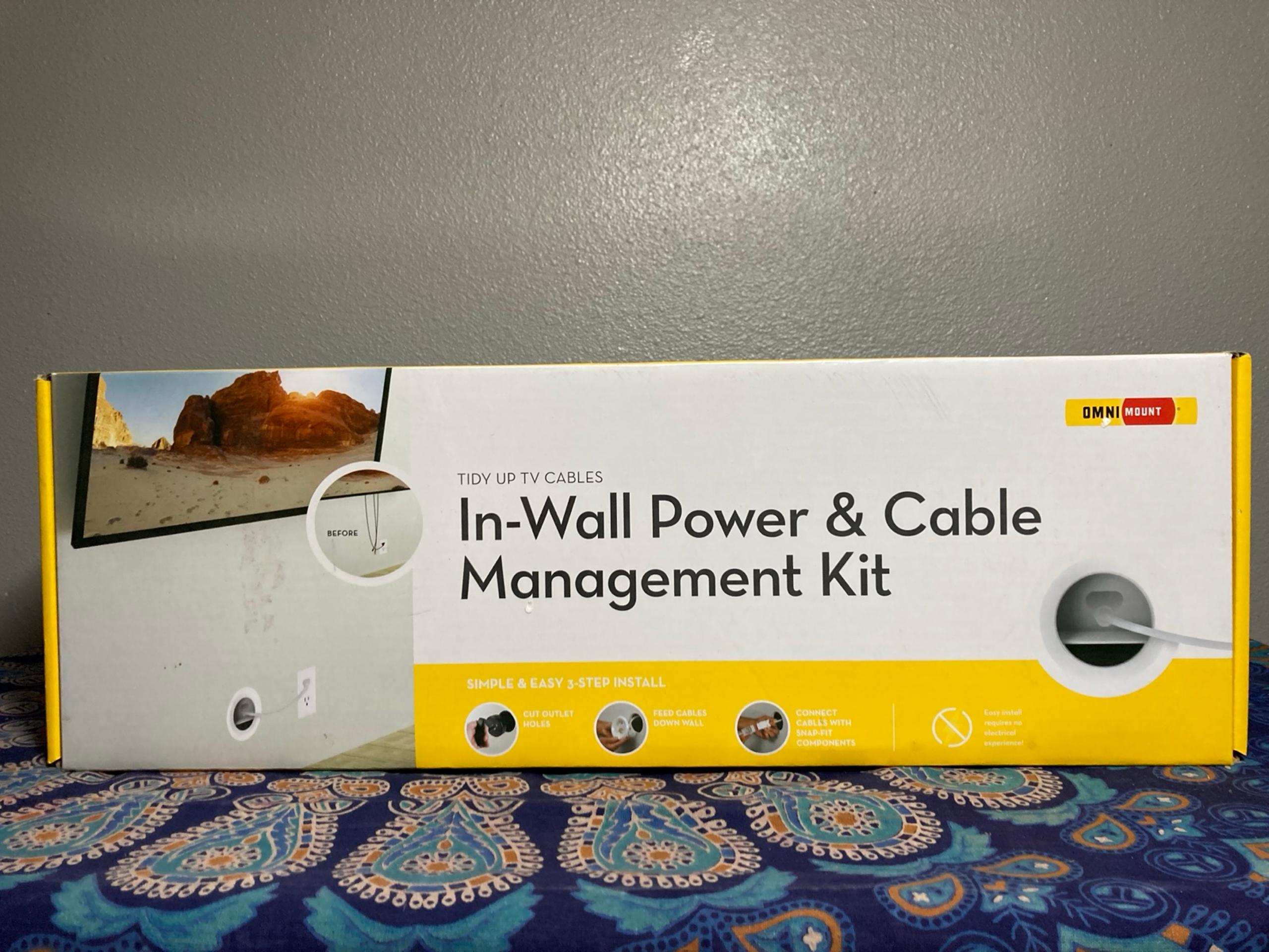 Omni Mount In Wall Power & Cable Management System! Ships free! L@@K!
