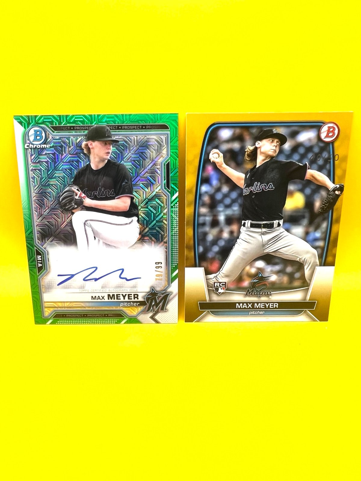 Max Meyer Bowman Green MOJO Auto /99 & Gold /50 Bundle