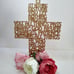Wooden Cross Saint Teresa of Jesus Prayer First Communion Centerpiece. Baptism C