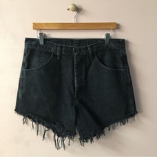 Vintage Rustler Washed Black Denim Cutoff Shorts