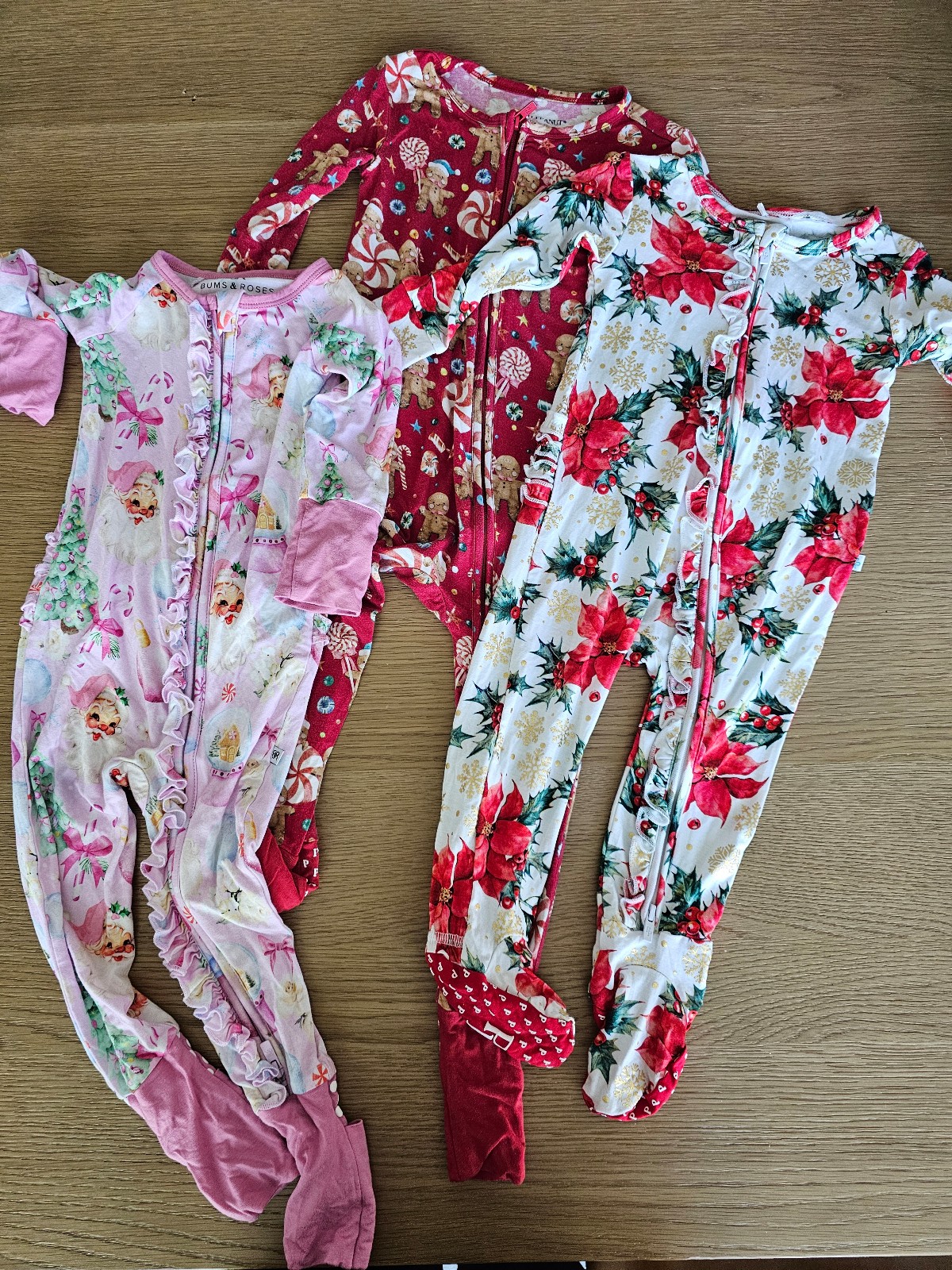 Bundle of 3 Christmas rompers Posh Peanut Bums & Roses
