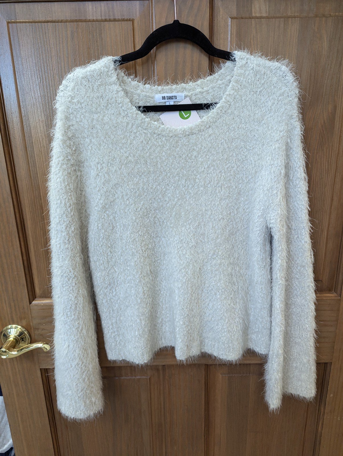 BB Dakota white fuzzy soft sweater. Size L