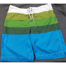 Tommy Hilfiger Color Block Greens with Blue Swim Trunks Board Shorts Mens Large