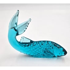 Art Glass Fish Figurine Paperweight in Detail Blue Green Unknown Maker Must See