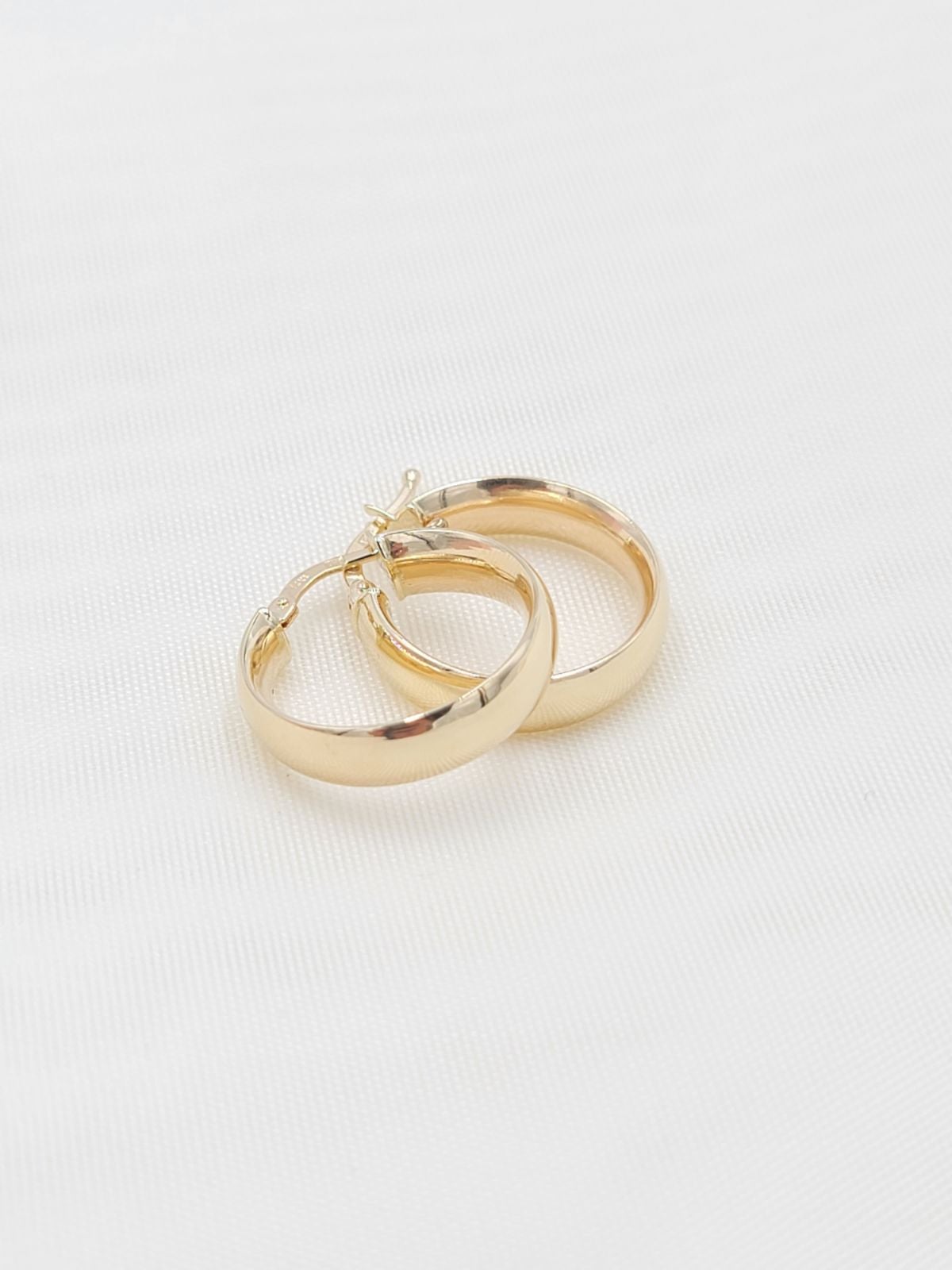 Solid 14k Gold 5mm Polished Hoops Earrings