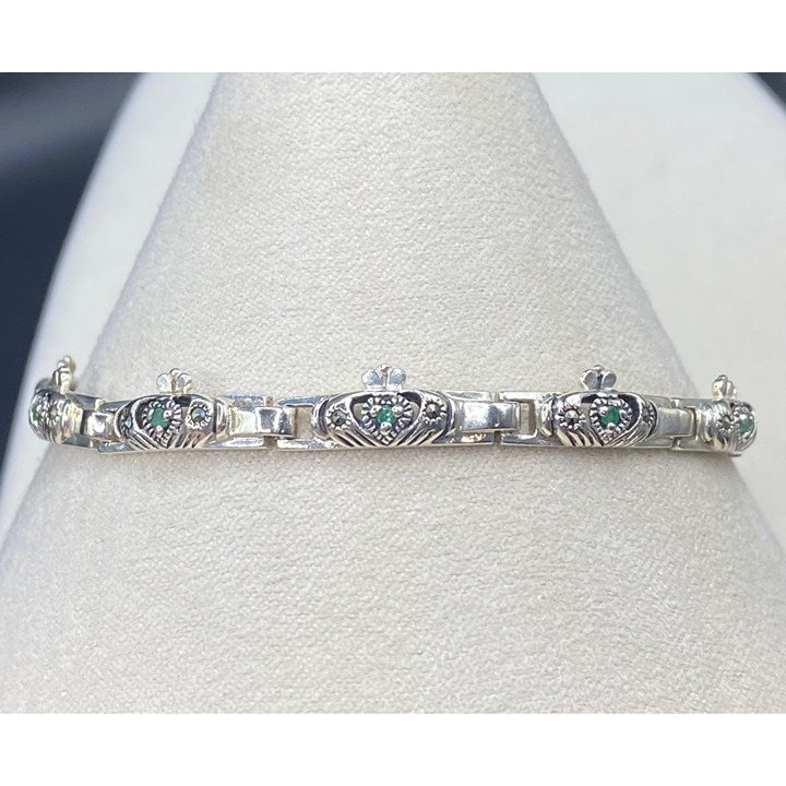 Irish claddagh 925 marcasite bracelet