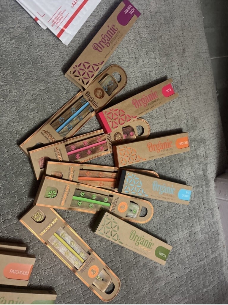 10 Piece Set Incense And Burner 5 Scents Plus 5 Burners Brand New Organic