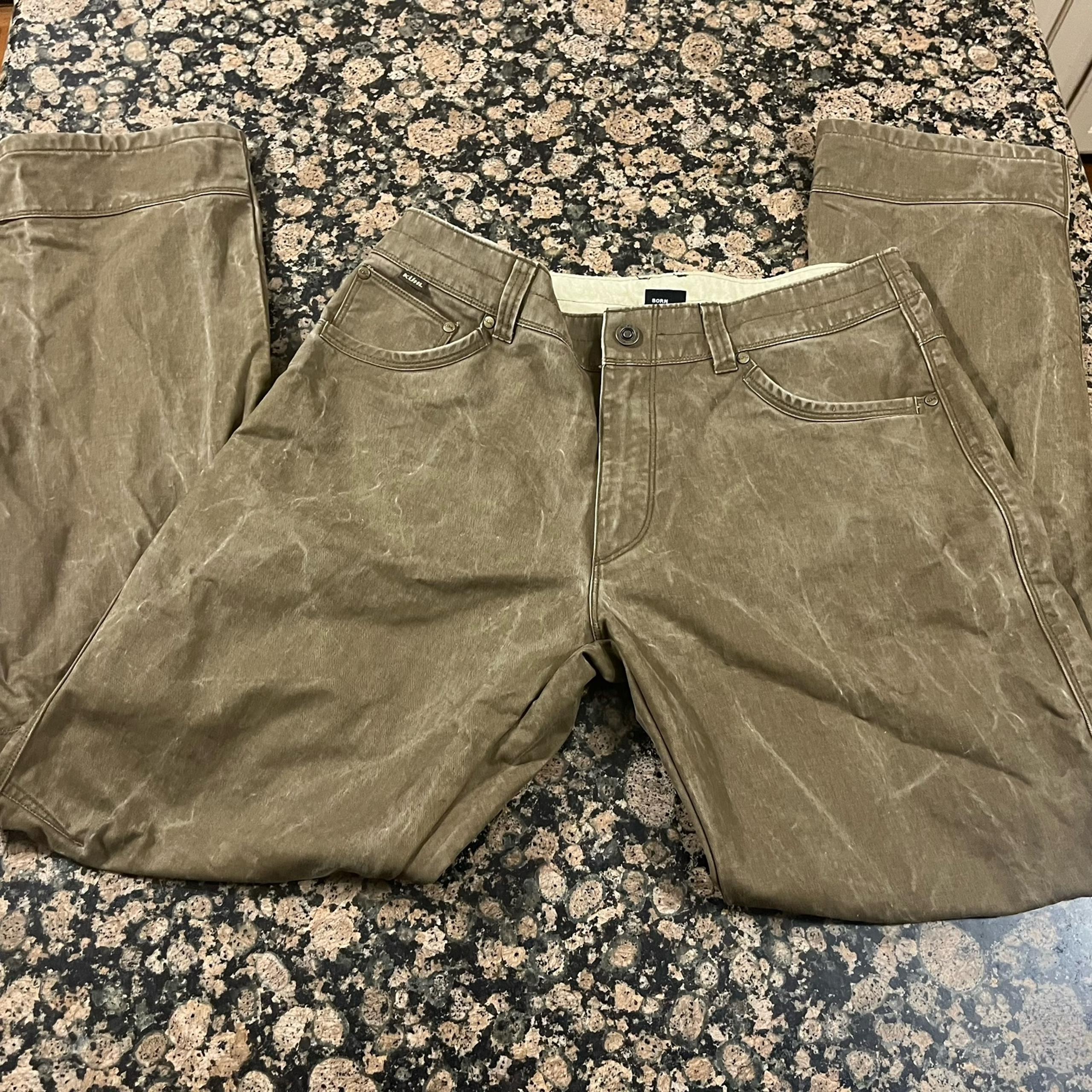 Kuhl Rydr Vintage Patina Dye Brown Ryder Pants 34x33 Outdoors Hiking