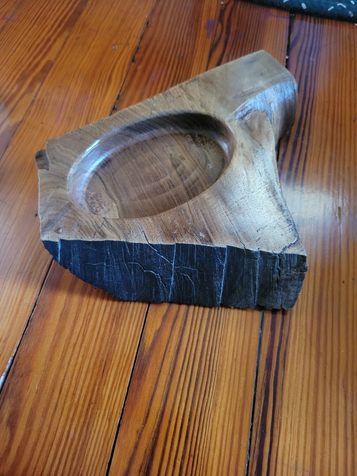 Natural slab chunky wood soap trinket dish bowl