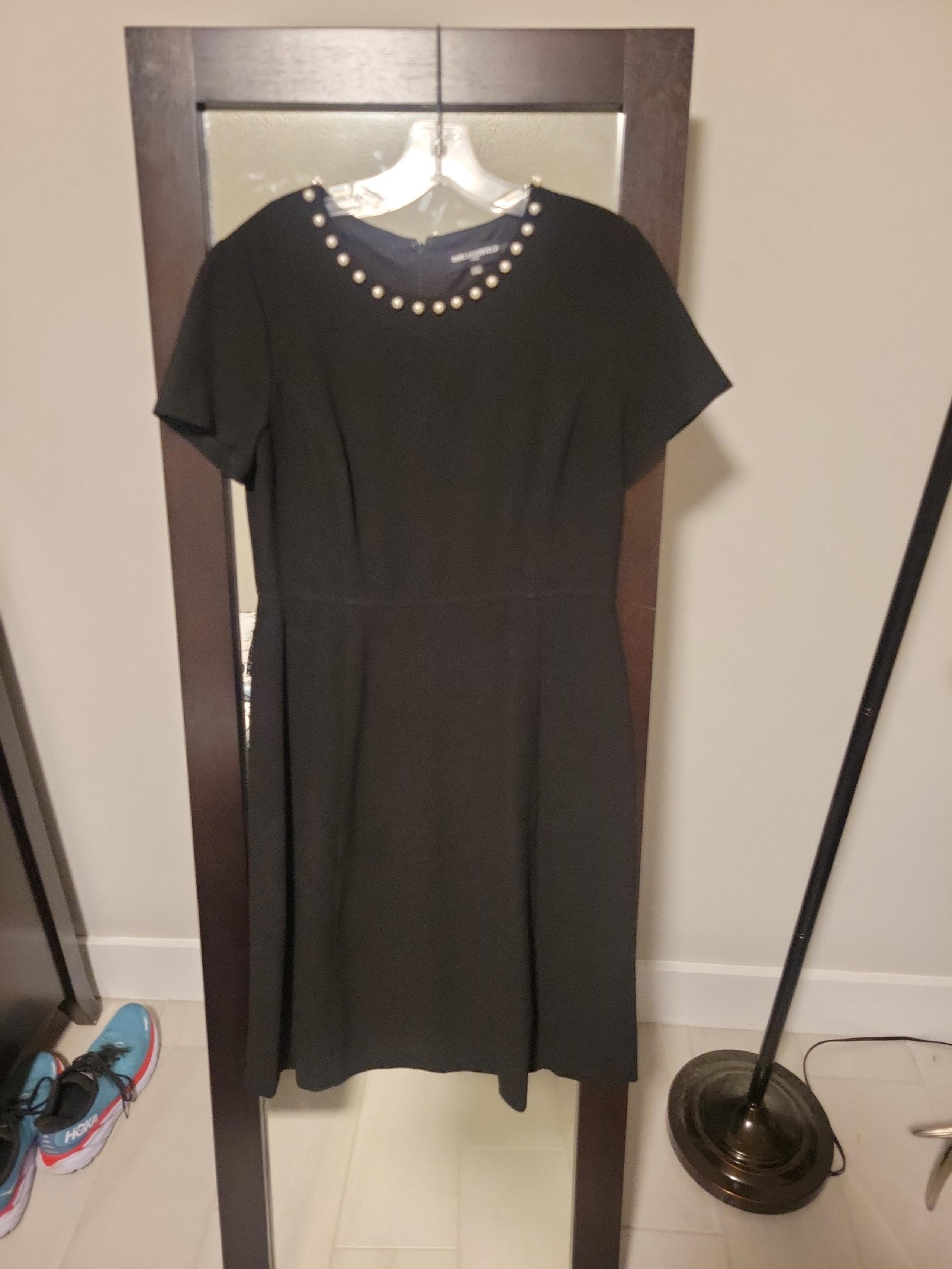 Karl Lagerfeld Black Dress with pearl neckline