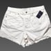 NWT Lucky Brand White Distressed 90s MIDI Denim Shorts Sz 30