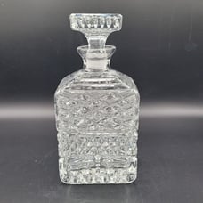 Crystal Liquor Decanter Diamond Cut With Glass Stopper