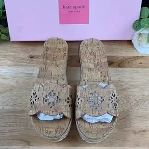 Kate Spade New York Zane Beige Cork Sandals 6M