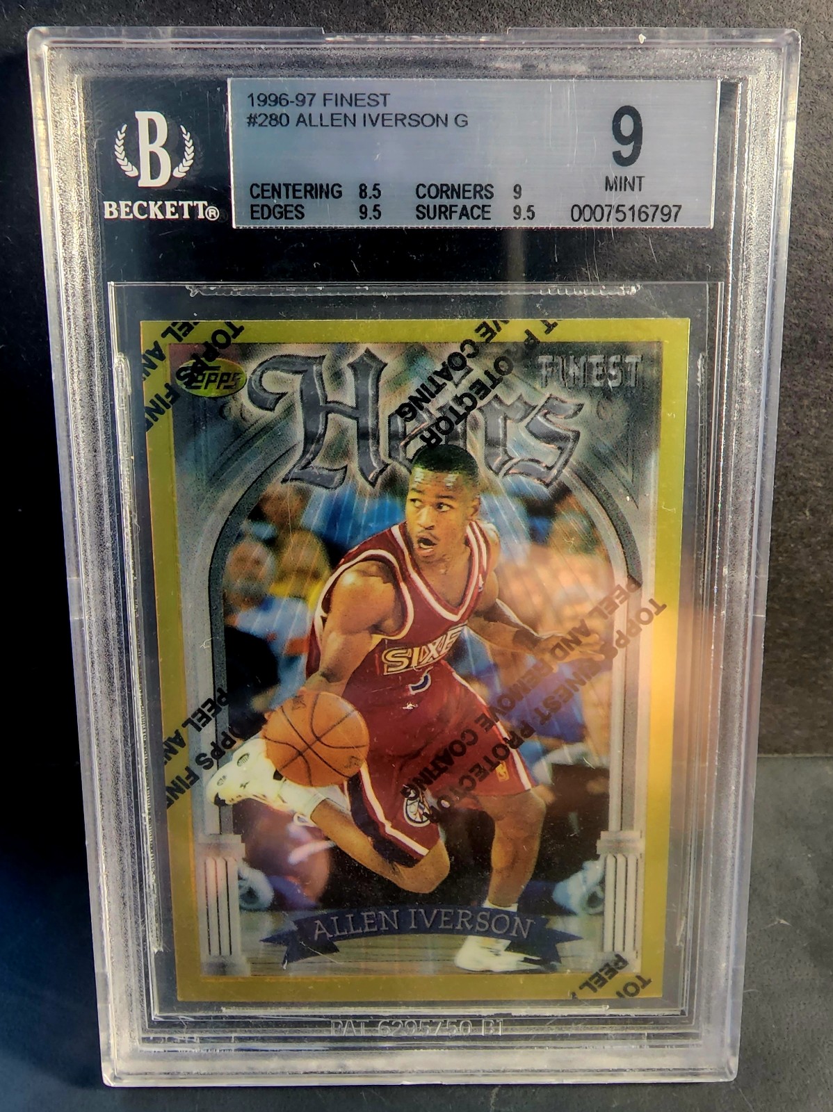 Allen Iverson Rookie Card Topps Finest Heirs Gold BGS 9 MEGA RARE