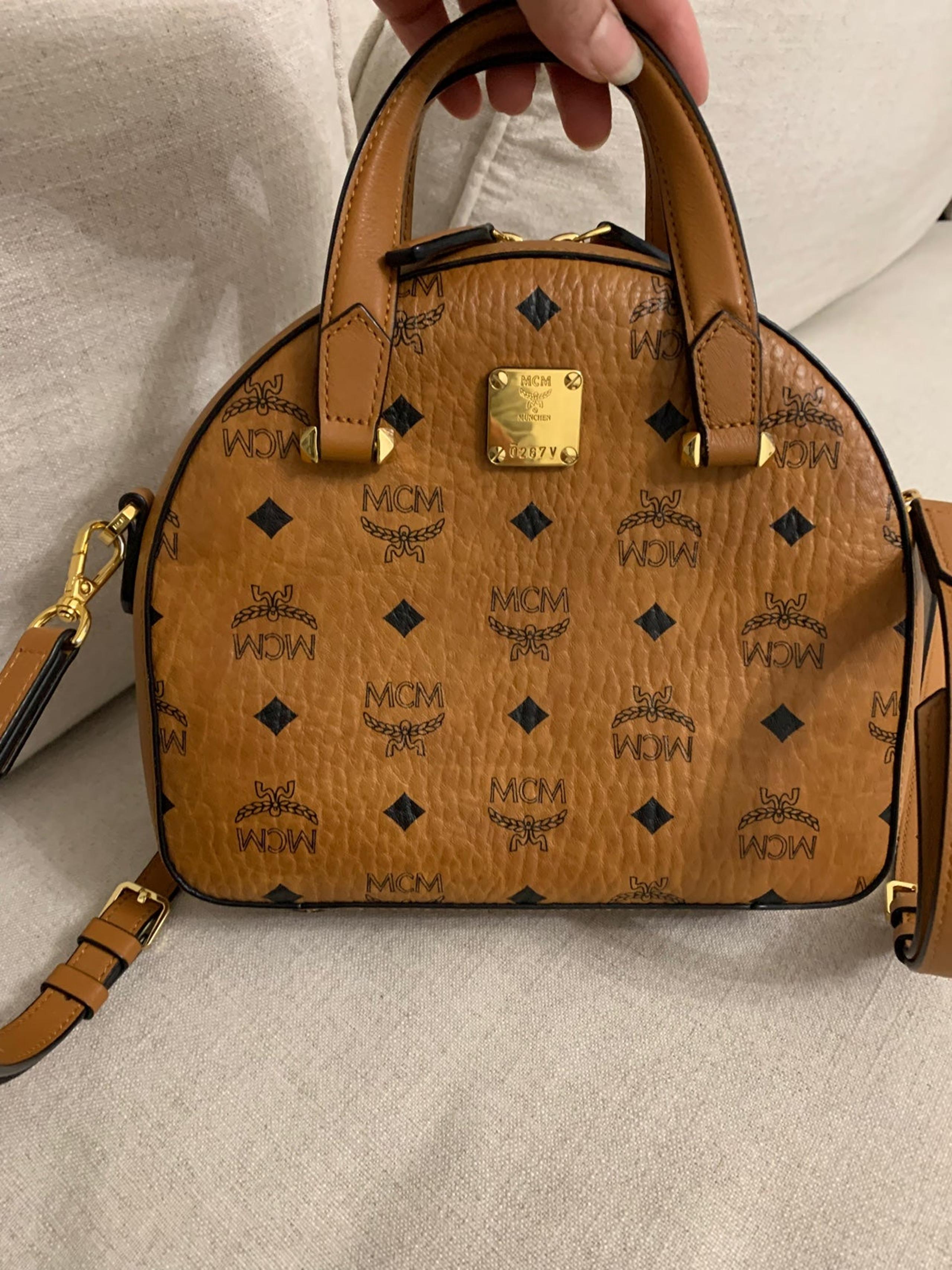 MCM Women's Brown Essential Half Moon Tote Bag