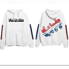 NWT Unisex The BEATLES 1962-1970 Graphic White Hoodie The Red & Blue Albums 2XL