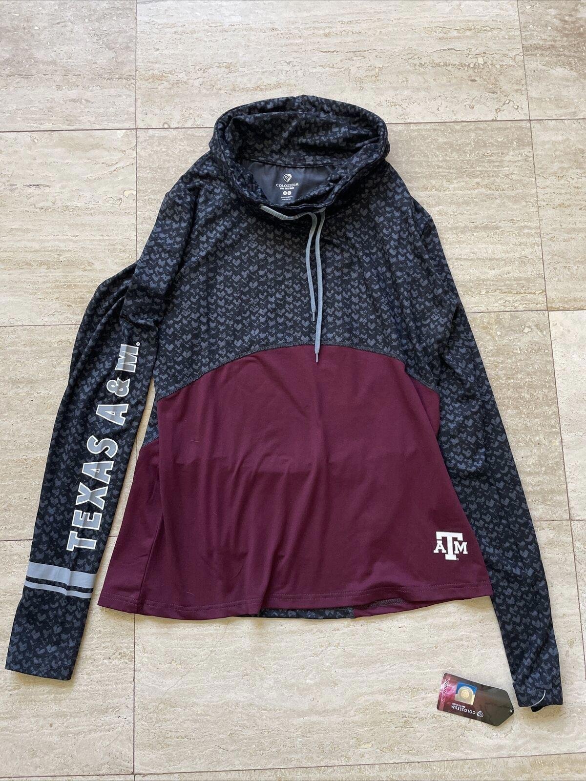 Closseum Long Sleeve Mock Neck Drawstring Texas A&M Shirt Size XL NWT