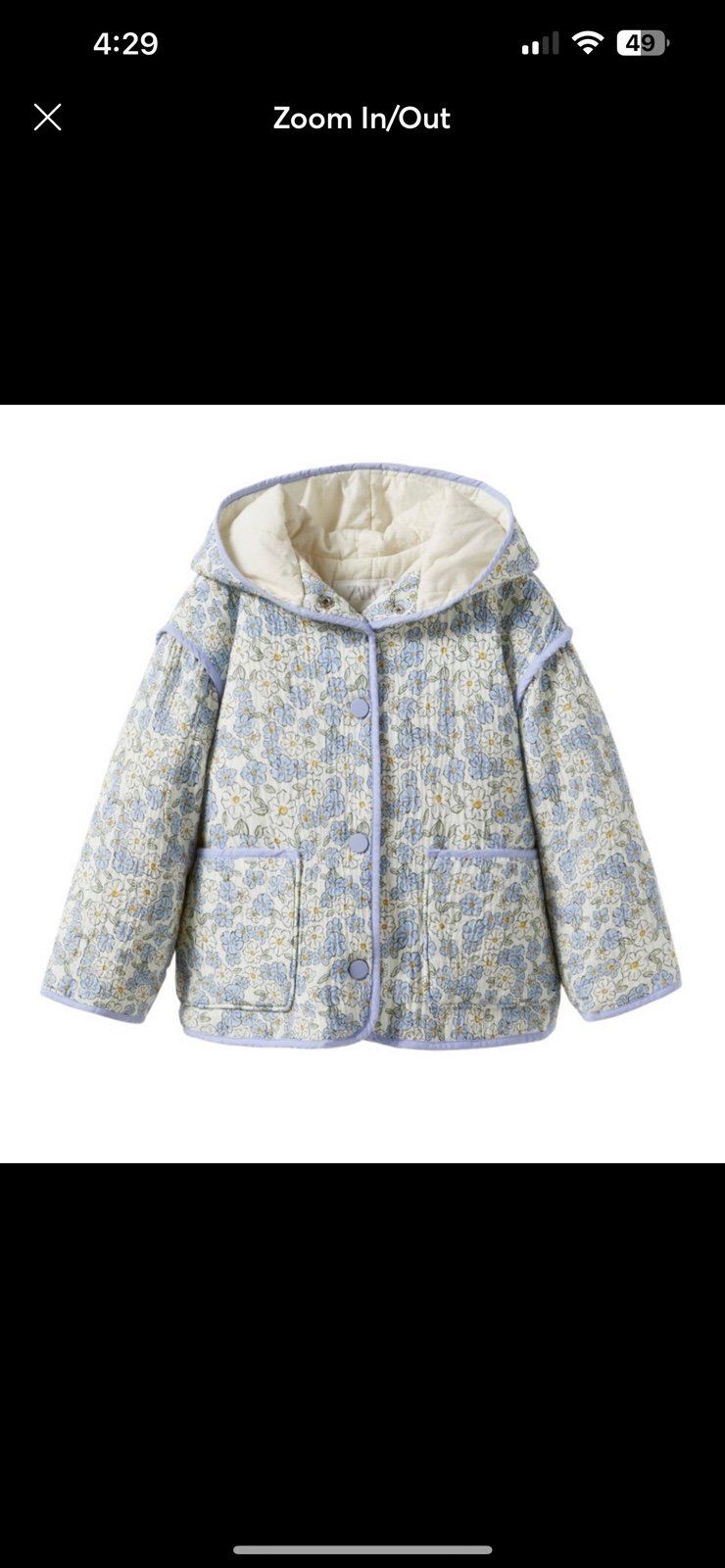 zara sz 2/3y Floral padded jacket